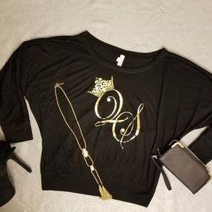 Black off Shoulder Queen's Slay design